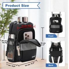 Crutch Accessories Bag – Water-Resistant Organizer Pouch with Cup Holder, Zip…