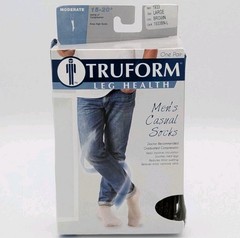 Truform Men’s Casual Socks Knee High Brown Large Moderate Compression 15-20 mmHg