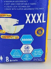 Maximum Absorbency Adult Briefs with Refastenable Tabs 8 Ct. Size XXX-Large