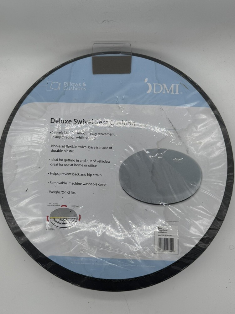 DMI Foam Deluxe 360° Swivel Seat 15″ x 1 3/8″ Black Velour (513-1994-0200) 300lb