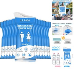 Disposable Urine Bags for Women/Men,12/24Pack for Travel, Camping, Trip-800ML