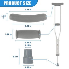 Crutch Pads and Caps Set (6 Pcs) – Comfort Padding for Armpits and Hand Grips…