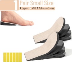 Adjustable Heel Lifts, 1 Pair, 4 Layers, Medium, Beige, Shoe Lifts