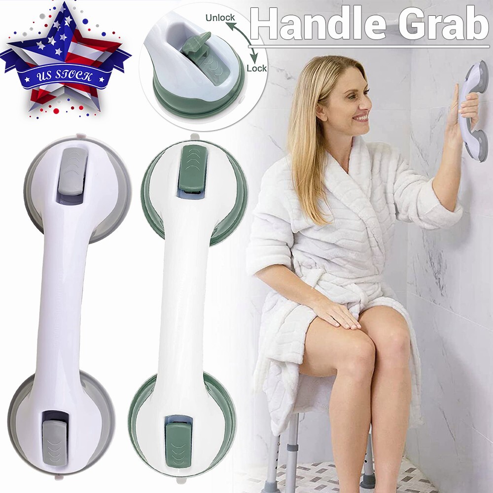 Handicap Grab Bar Non-slip Handle Safety Strong Hold Suction Cup Bathroom Shower