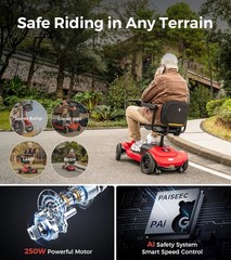 Paiseec Mobility Scooter Electric Power Wheelchairs Long Range 25 Miles 6 mph
