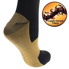 (6 Pairs) Copper Compression Socks 20-30mmHg Graduated Support Mens Womens S-XXL