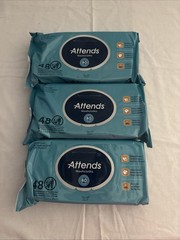 3 Packs Attends Scented Pre-Moistened Adult Washcloths 48 wipes per pack