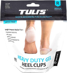 Tuli’S Heavy Duty Gel Heel Cups for Sever’S Disease, 1 Pair, Large | Shock-Absor