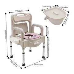 Heavy-Duty Adjustable Commode Chair 250 kg Capacity for Adults & Seniors