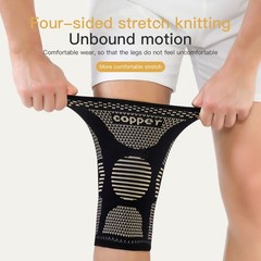 2x Copper Knee Sleeves Compression Brace Support Sport Joint Injury Pain