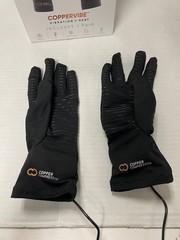 Copper Compression CopperVibe Vibration Heat Therapy Gloves Black (1 Pair)