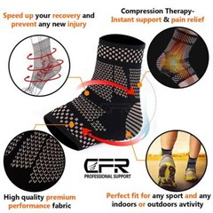 Copper Ankle Sport Foot Wrap Support Brace Compression Achilles tendonitis Sport