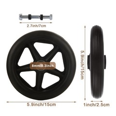 LDXDRU 4Pcs 6 Inch Walker Wheels Replacement, Wheelchair 6 inches, BLACK