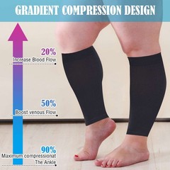 2PC Calf Sleeves Leg Support Compression Socks Running Shin Splint Varicose Vein