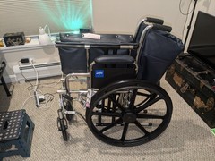 Medline Manual Folding Wheelchair, Manual Power, 4 Wheels, Black