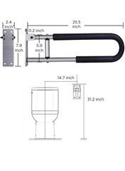 Botabay Handicap Grab Bars Rails 23.6 Inch Toilet Handrails Bathroom Safety Bar