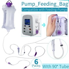 VWJ 6 Packs E-nteral Delivery Gravity Bag, 1200ML Feeding Bag, Pump Bags, Dis…