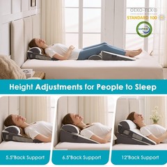 Wgakced 3Pcs Wedge Pillow Set For After Surgeryacid Reflux Relief Adjustable