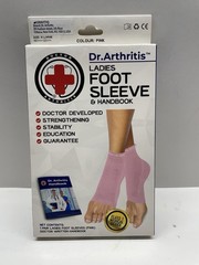 Dr. Arthritis Ladies Foot Sleeve Pink XL w/ Handbook Class 1 Medical Device New