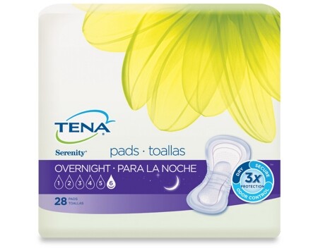 TENA Serenity Heavy Absorbency Pad Dry Fast Core Unisex -4 Packs of 28