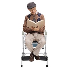 Rolling Shower Wheelchair Foldable Height Adjustable Toilet Chair 380 lbs