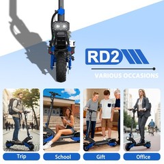 RD2 2*2500W Dual Motor Electric Scooter Adult,5000W E-bike 89KM Range+Black Seat