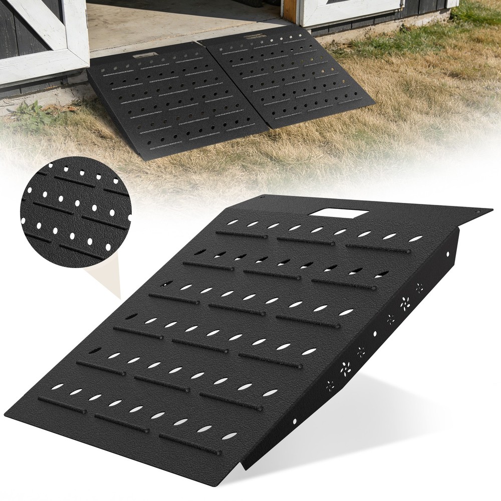29″ x 24″ Shed Ramp Velvet Black Loading Ramp 900LB Alloy Loading Dock Ramp 1PC