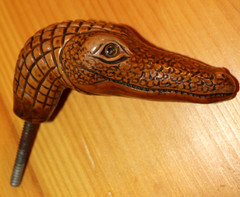 Harvy – Brown Alligator Head Shaped HANDLE ONLY – Made in Italy