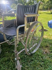 Medline Excel Extra-Wide Wheelchair with 24″ Seat Removable Arms, Elevating Leg