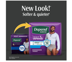 Depend Night Defense Adult Underwear for Men Large 56 Count Overnight