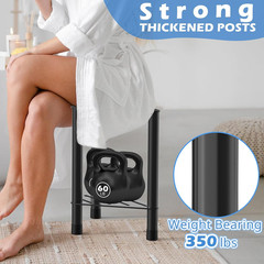 Corner Shower Stool for inside Shower – 15.5In Shower Foot Rest with Storage