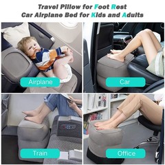 Povinmos Inflatable Foot Rest Pillow for Travel, 7.5*5.5 Inch, Black