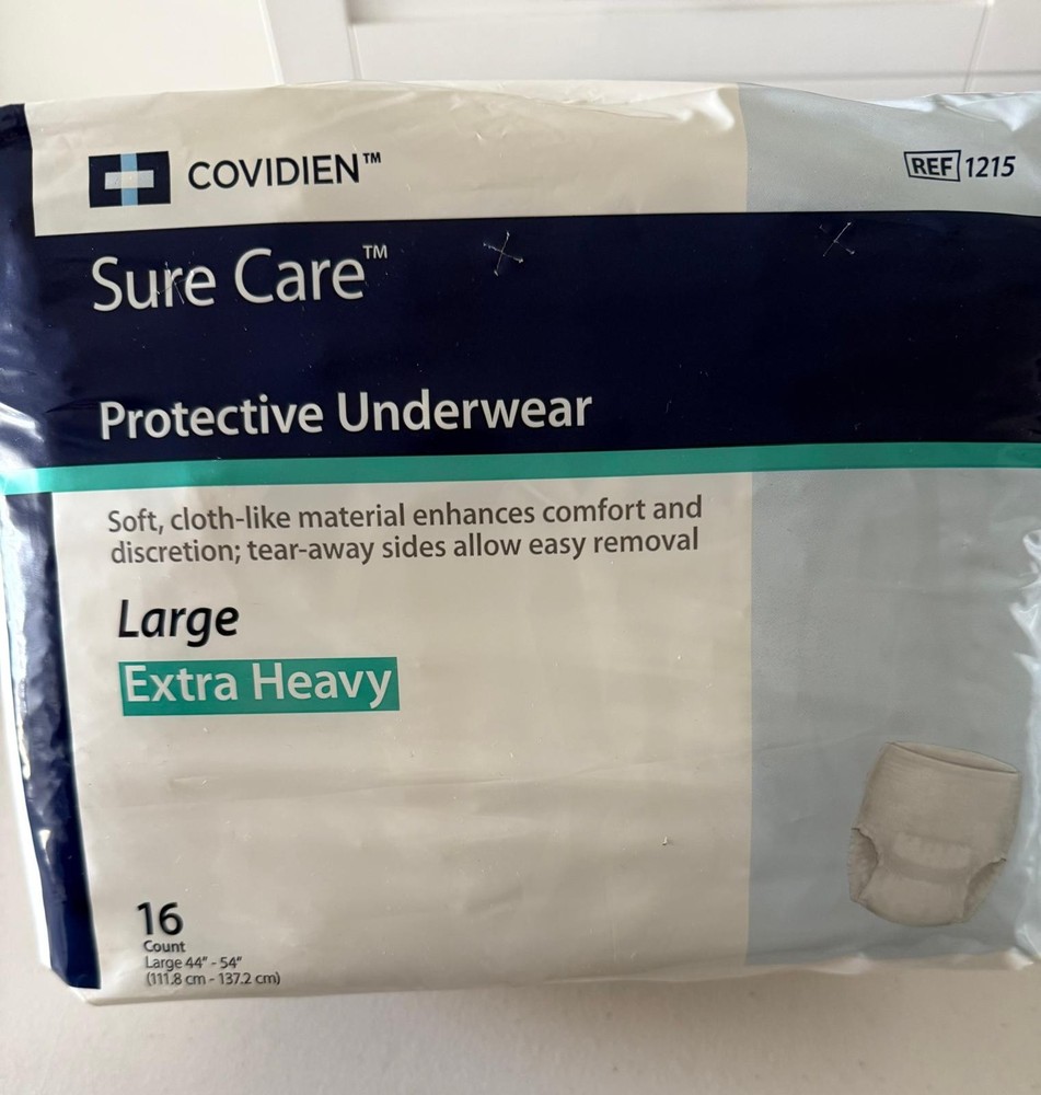 Covidien Sure Care Super Protective Underwear, Large, Extra Heavy 16 Count.