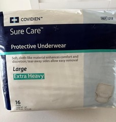 Covidien Sure Care Super Protective Underwear, Large, Extra Heavy 16 Count.