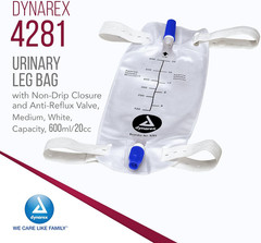 Urinary Leg Bag, for Use with Catheter, Has a Non-Drip Closure & Anti-Reflux Val