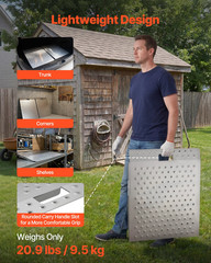 29.5×24.3 in Aluminum Threshold Ramp Non-Slip 750lbs Wheelchair Door