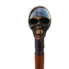 Antique Brass Handle Brown Wooden Walking Stick Cane Style Handmade Gift