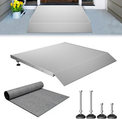 Adjustable Aluminum Wheelchair Ramp – 3.4″ to 7.2″ Height, 880LBS Capacity