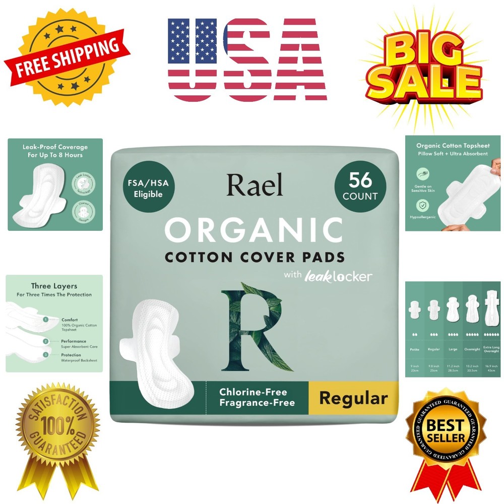Pads for Women, Organic Cotton Cover – Moderate Absorbency, Feminine Care, Ul…