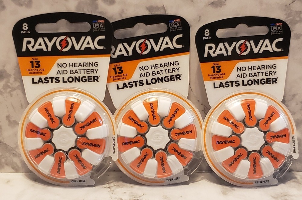 Lot Of 3 (24)* Rayovac Size 13 Hearing Aid Battery* Exp 9-2027* NEW* Sealed
