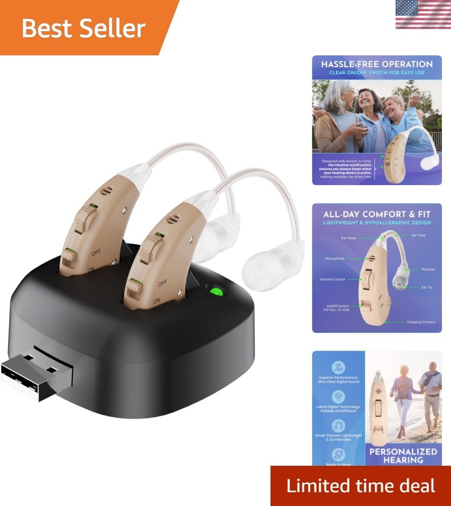 Digital Hearing Amplifier – Pair of 2 Noise Cancelling with One Touch Volume …