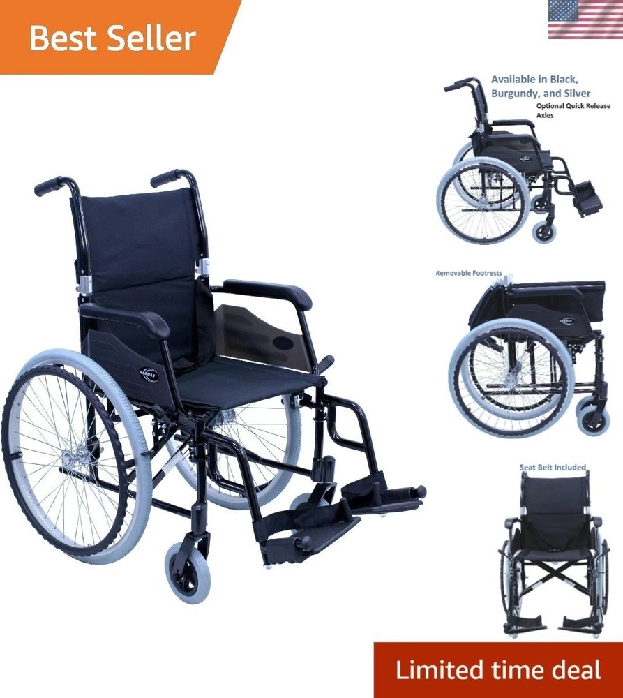 Karman 24 lbs Ultra Lightweight Black Wheelchair – Portable Comfort On-the-Go