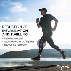 FLYTEX – Knee Compression Sleeves – Pain & Injury Relief for Knees – L, Black