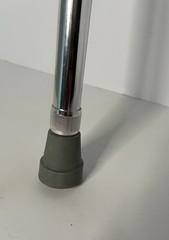 Guardian Adjustable Height Walking Cane Black Handle Silver Shaft Rubber Tip