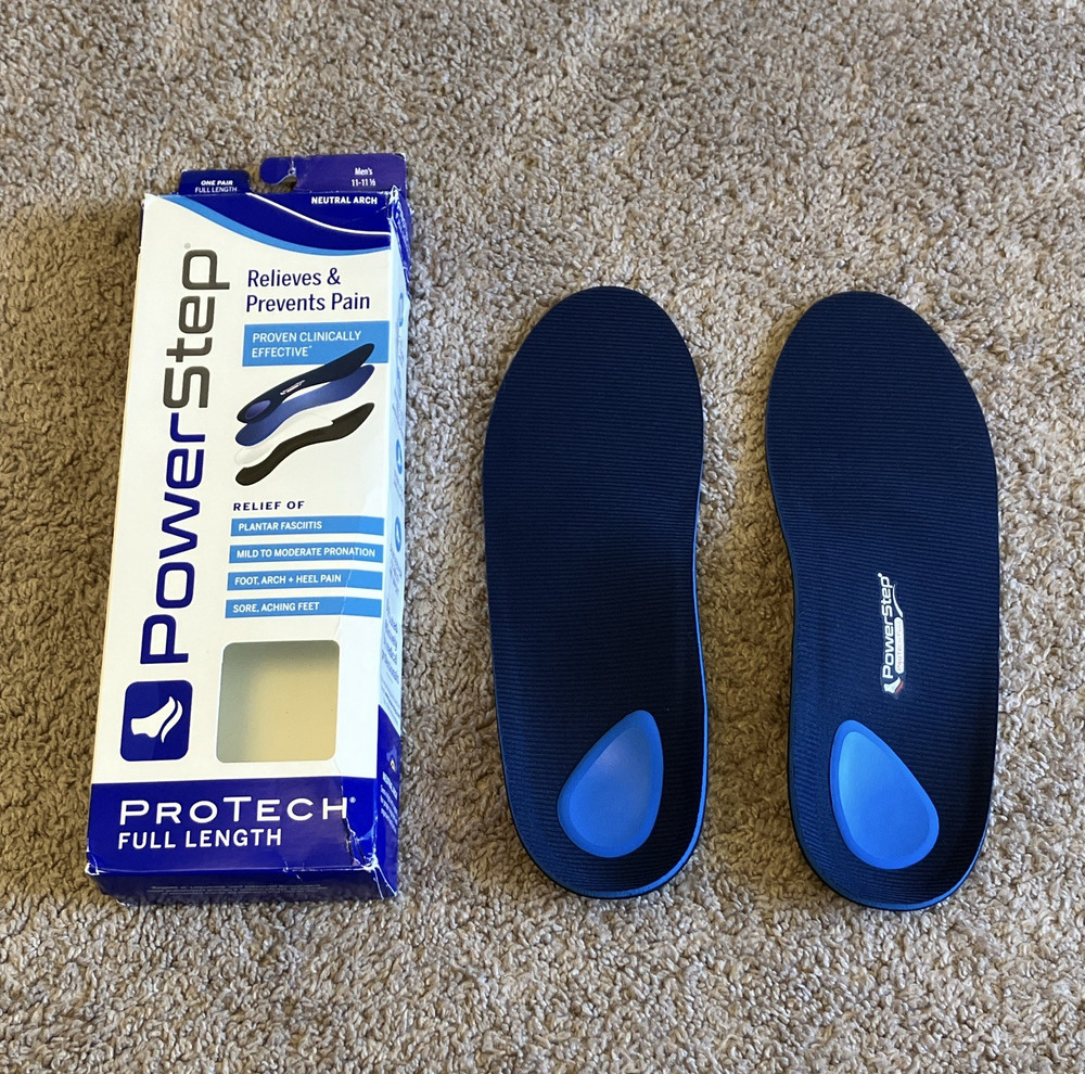 PowerStep ProTech Orthotic Insoles Neutral Arch Full Length Men 11-11.5