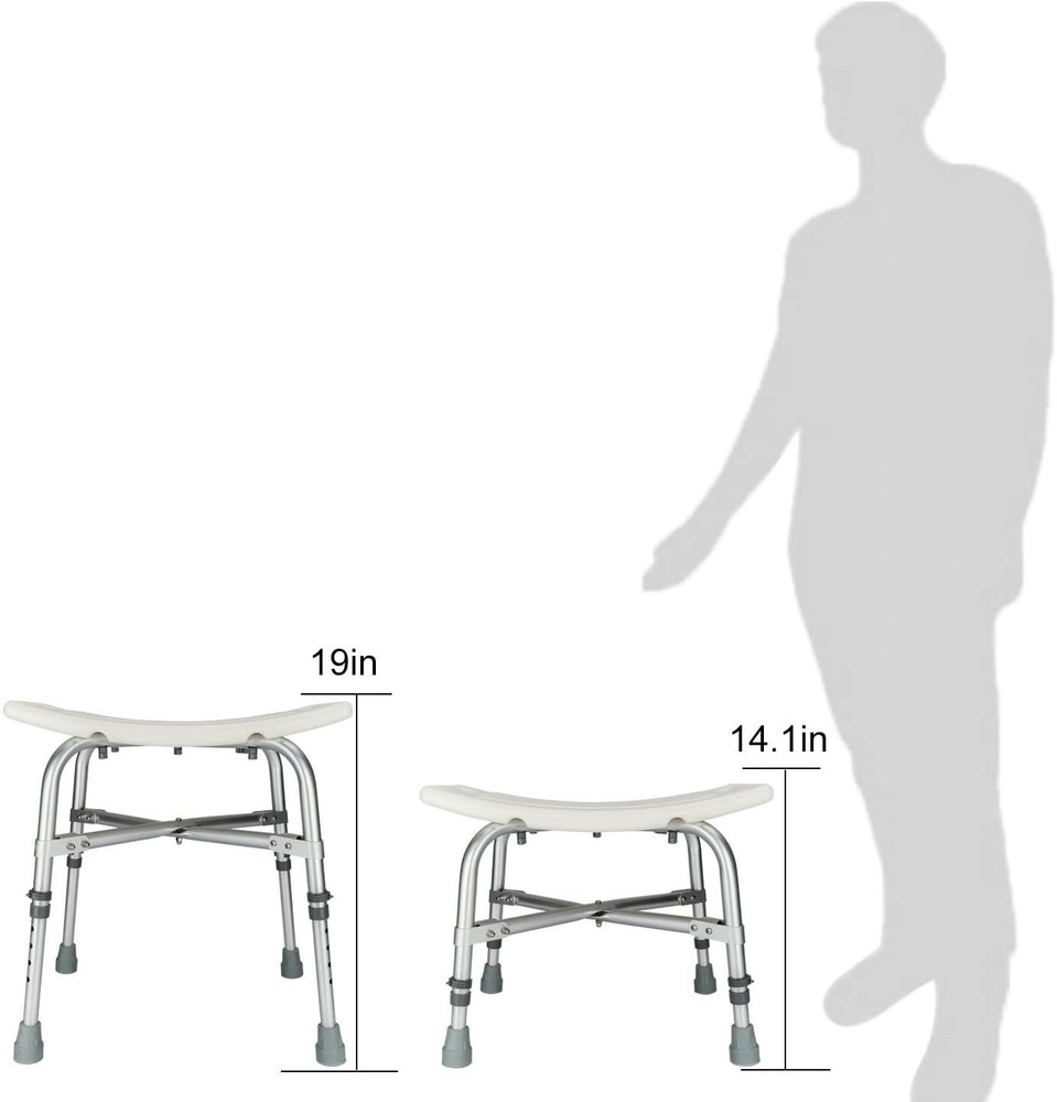 NEW Adjustable 6 Heigh Bariatric Shower Chair Bath Safety 450 lbs Wihite