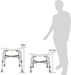NEW Adjustable 6 Heigh Bariatric Shower Chair Bath Safety 450 lbs Wihite