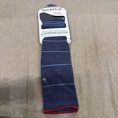 NWT Sockwell Men’s Circulator Moderate Graduated Compression Sock In Denim, L/XL