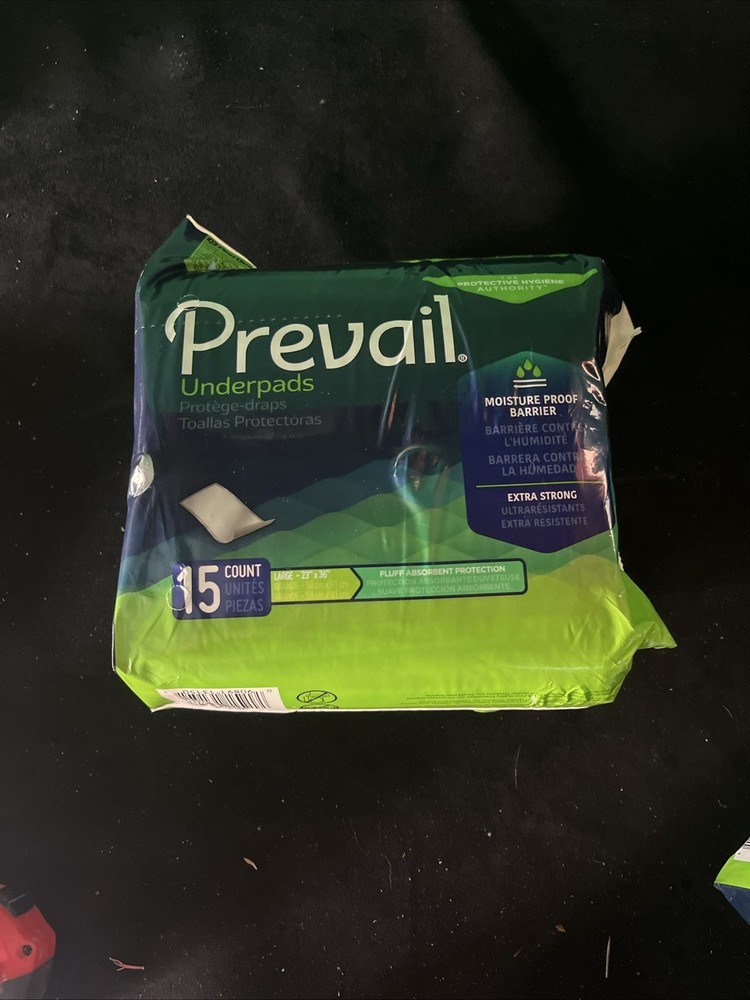 Prevail Total Care Disposable Underpad Fluff 23X36″ (2x) 15 Pads Large Ex Strong