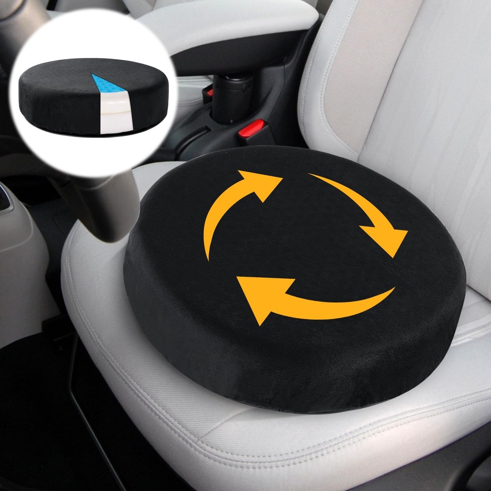 360 Degree Memory Foam Rotating Seat Cushion,Swivel Seat Cushion for Car, 3IN…